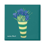 Fridge Art: Lots of Pots of Blue Iris magnets