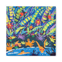 Fridge Art: Ogling Eyed Crabs, Costa Rica magnets