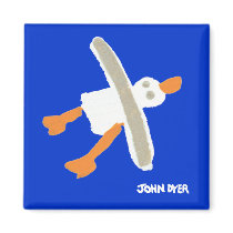 Fridge Art: Seagull Refrigerator Magnet