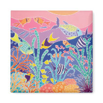 Fridge Art: Stripy Swimmers Refrigerator Magnets