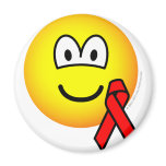 Aids awareness emoticon Red ribbon  fridge_magents_magnet