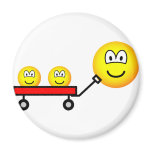 Pulled in red wagon emoticon   fridge_magents_magnet