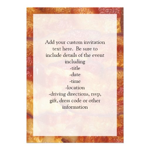 Fried Bacon Strip Custom Invites