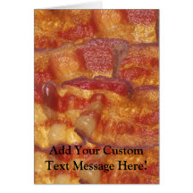 Fried Bacon Strip Greeting Cards