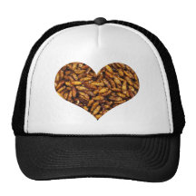 Fried Bamboo Worms Heart Mesh Hat