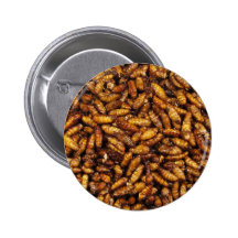 Fried Bamboo Worms ... Thai Street Food Buttons