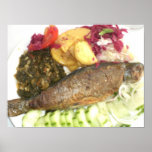 Fried Fish and Veg Posters