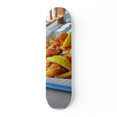 Fried Fish French Fries From The Fishette On Harbo Skate Deck by lifesphere