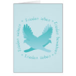 Frieden sichern, bewahren, leben, lieben greeting cards