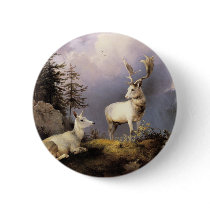 Friedrich Gauermann - Damwild (Fallow Deer), 1833 Pinback Button
