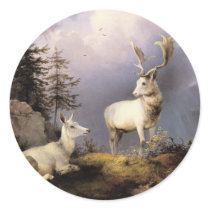 Friedrich Gauermann - Damwild (Fallow Deer), 1833 Sticker