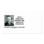 Friedrich Nietzsche Does Not Destroy Me Quote Business Card Templates