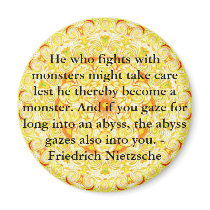 Friedrich Nietzsche - profound quotation Fridge Magnets