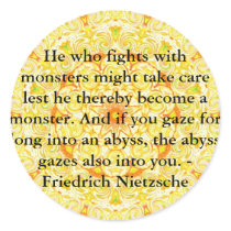 Friedrich Nietzsche - profound quotation Sticker