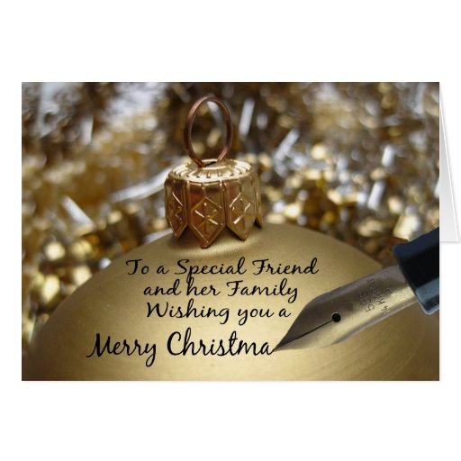 Friend &amp; her Family Merry Christmas card | Zazzle