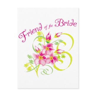 Friend of the Bride Tshirts and Gifts postcard