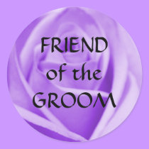 FRIEND of the GROOM- (large) lavender rose sticker by Horseshoes3 FRIEND of the GROOM- (large) lavender rose sticker