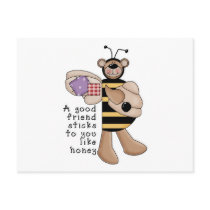 Friend Sticks Like Honey Bumble Bear postcards by cutespot Friend Sticks Like Honey Bumble Bear postcards