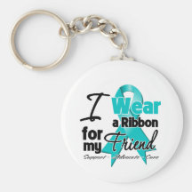 Friend - Teal Awareness Ribbon Keychain