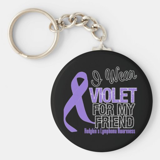 Friend Violet Ribbon Hodgkins Lymphoma Key Chains