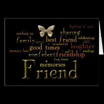 Friend Word Art Card cards