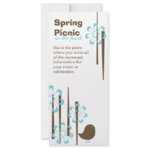 Friendly Birds in Blue Custom Rack Card