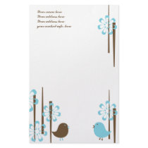Friendly Birds in Blue Stationery