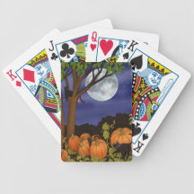 Friendly Black Cats in Pumpkin Patch Playing Cards