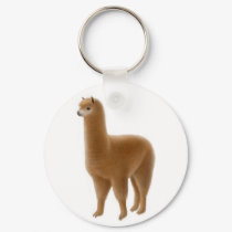 Friendly Brown Alpaca Keychain