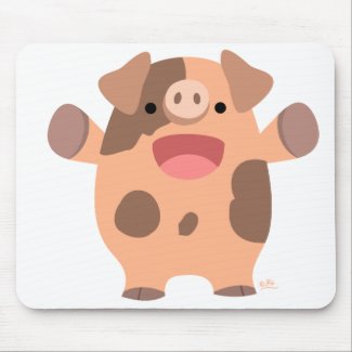 Friendly Cartoon Pig mousepad mousepad