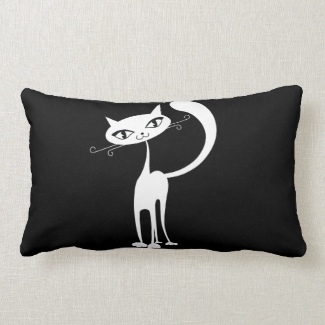 Friendly Cat Throw Pillow