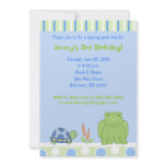 Friendly Frog &amp; Turtle 5x7 Birthday Invitation