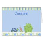 Friendly Frog & Turtle Folded Thank you note Greeting Cards Friendly Frog & Turtle Folded Thank you note Greeting Cards