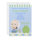 Friendly Frog &amp; Turtle Photo Birthday Invitation