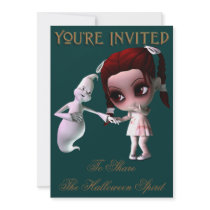 Friendly Ghost Halloween Party Invitation by HalloweenTees Friendly Ghost Halloween Party Invitation