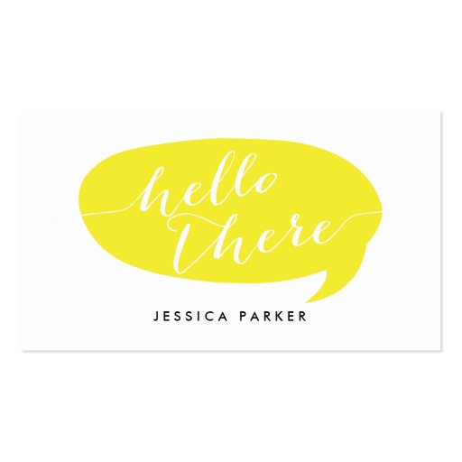 Friendly Hello Business Cards (front side)
