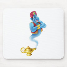 Friendly Jinn or genie and magic oil lamp Mousepads