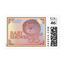 Friendly lion baby shower postage