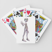 Friendly Pink Alien playing cards