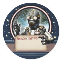 Friendly Robot Name Tag Stickers