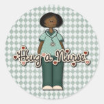 Friendly Smiling Nurse Round Stickers
