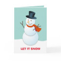 Friendly snowman north pole blue non-photo holiday card