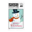 Friendly snowman north pole brown Christmas stamps stamp