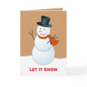 Friendly snowman north pole brown nonphoto holiday card