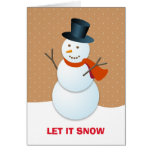 Friendly snowman north pole brown nonphoto holiday greeting cards