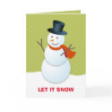 Friendly snowman north pole green nonphoto holiday card