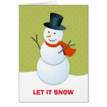 Friendly snowman north pole green nonphoto holiday card