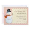 Friendly snowman north pole pink Christmas party invitation