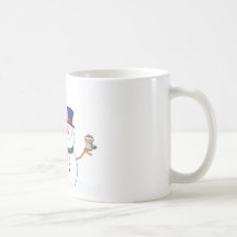 Friendly Snowman With A Cute Birds Coffee Mugs