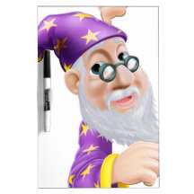 Friendly Wizard Pointing Dry Erase White Board